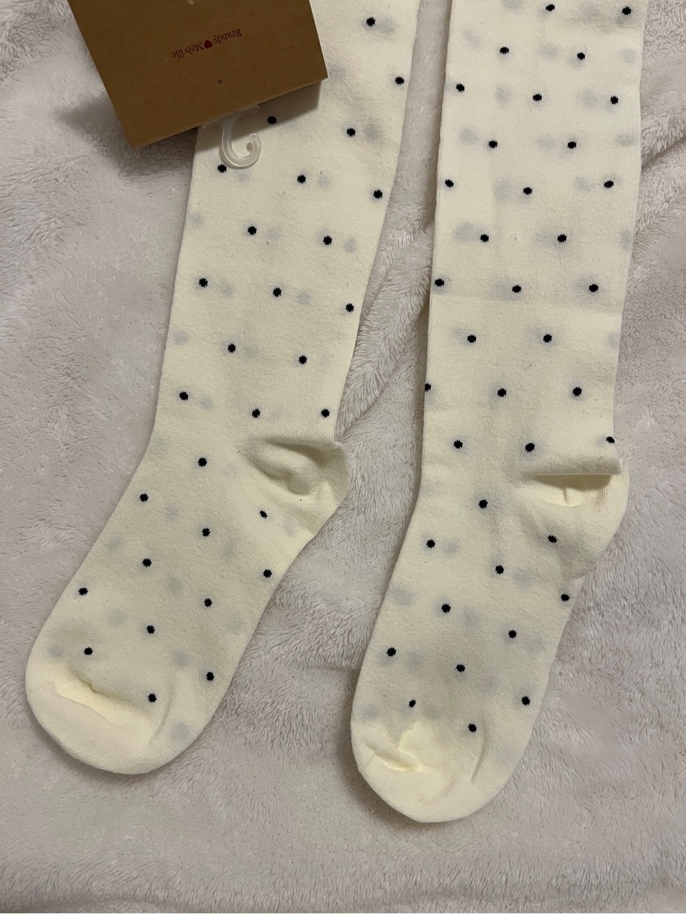limited edition rare brandy melville polka dot coquette long thighs white socks